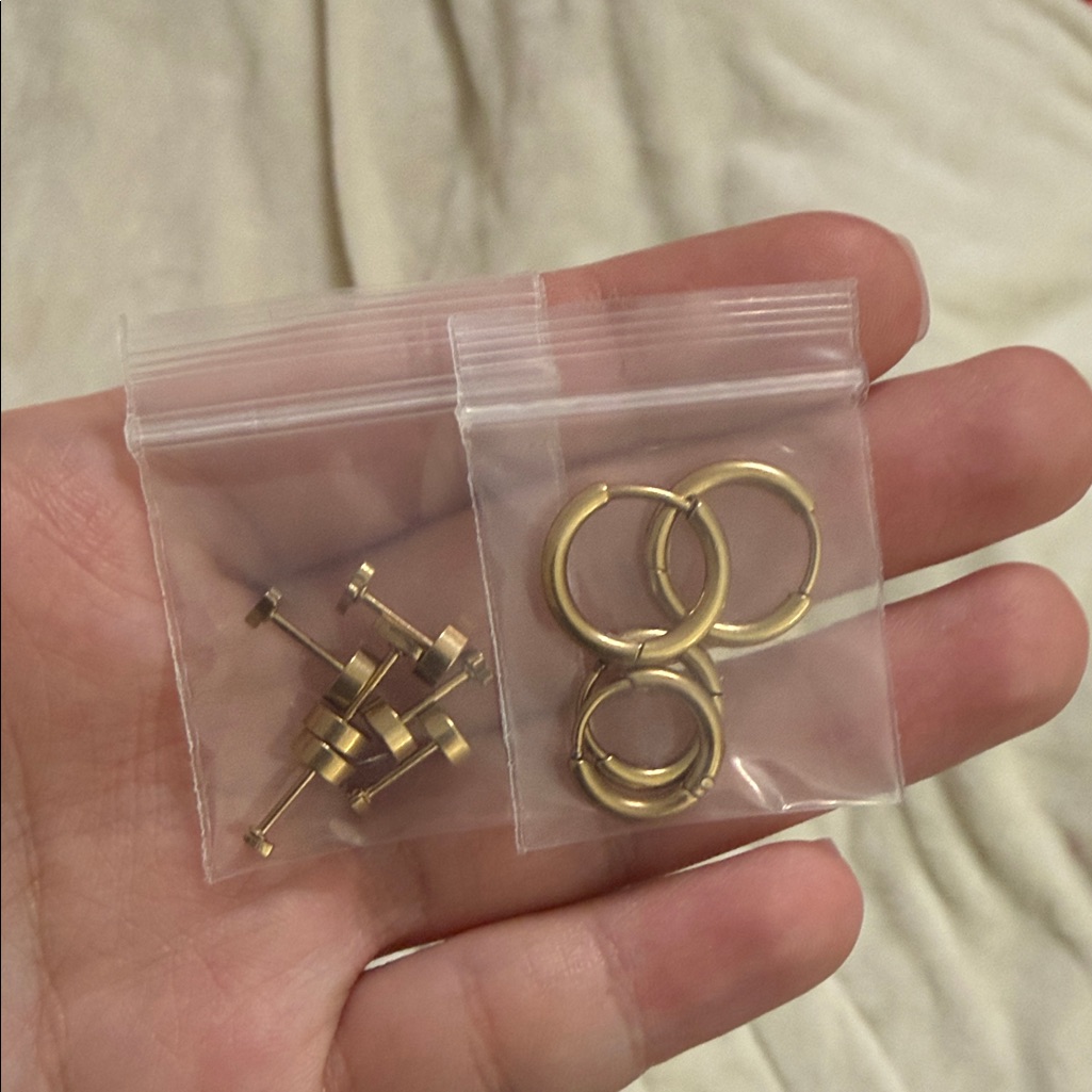 Gold Hoop And Stud Earring Set